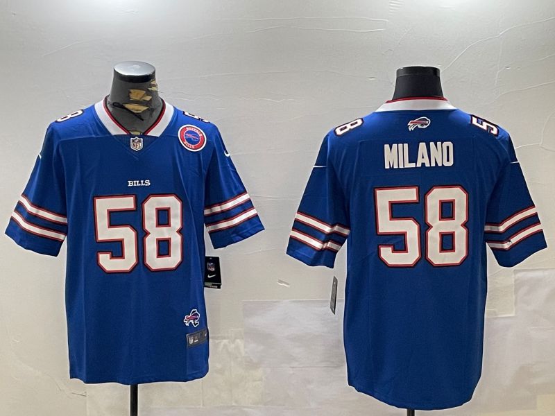 Men Buffalo Bills #58 Milano Blue Second generation 2024 Nike Limited NFL Jersey style 3->buffalo bills->NFL Jersey